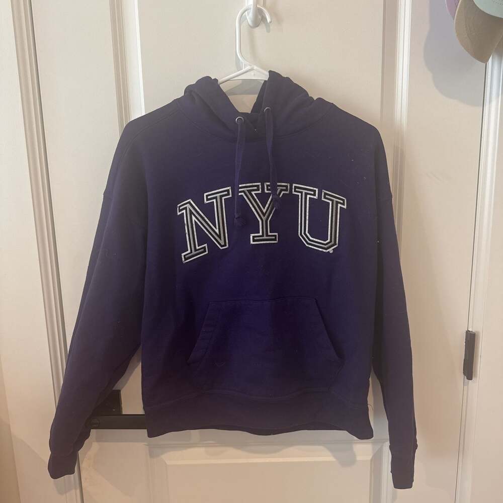 Vintage NYU New York University Purple Hoodie Sweatshirt